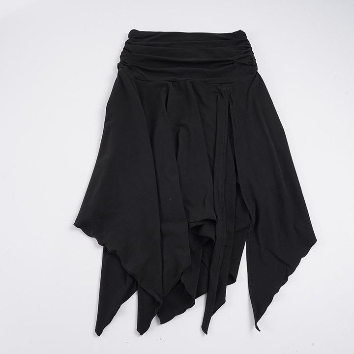 Women's Asymmetrical Ruched Wrap Skirt Skjora
