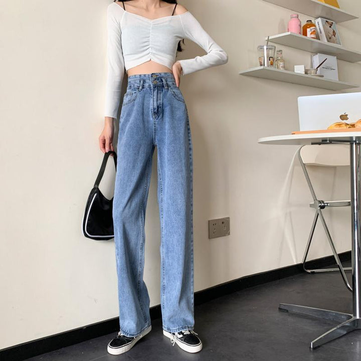 Kvinne Wide Cut Jeans med Casual Fit Skjora