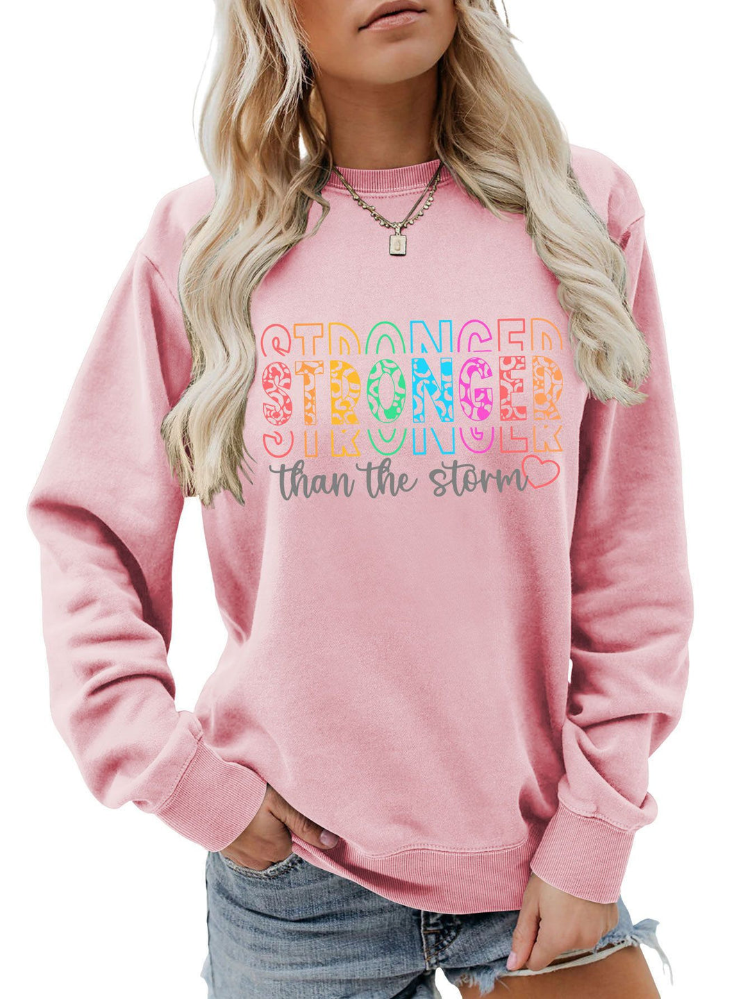 Dame sweatshirt med motivasjons skriftnotater og avslappet passform Skjora