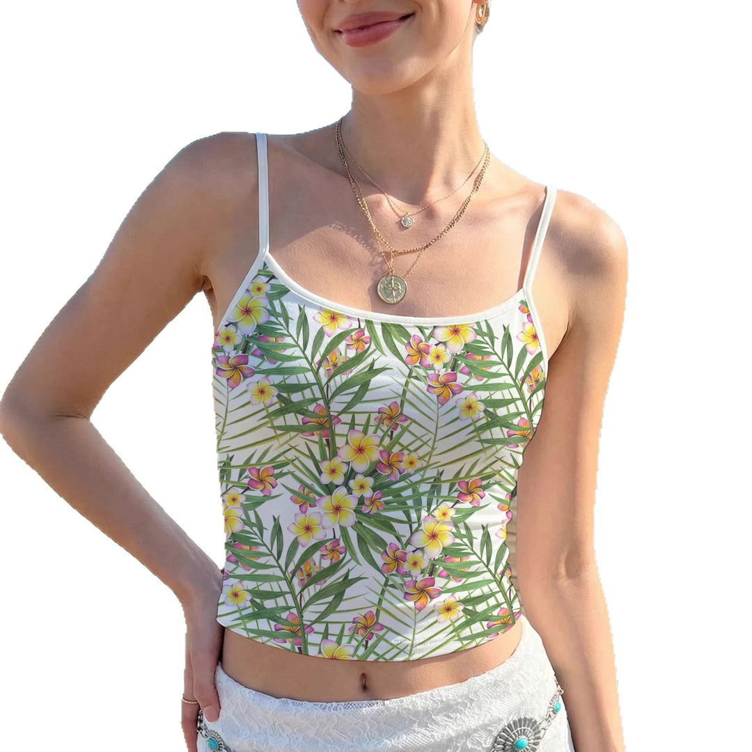 Damen Trägershirt mit lebhaftem Blumenmuster und elastischem Abschluss Skjora
