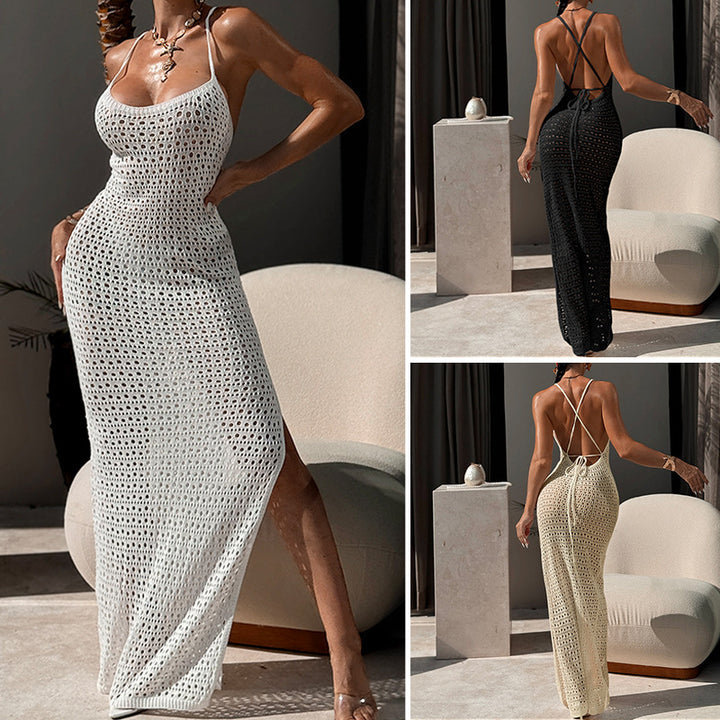 Damen gehäkeltes Maxikleid Skjora