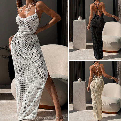 Damen gehäkeltes Maxikleid Skjora