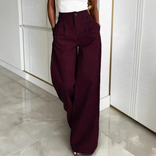 Dame Bred Dressbukse med elegante leggfolder Skjora