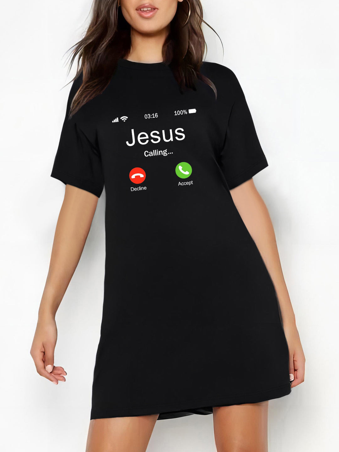 Dame Oversized T-skjorte med inspirerende tekst og iøynefallende grafisk design Skjora