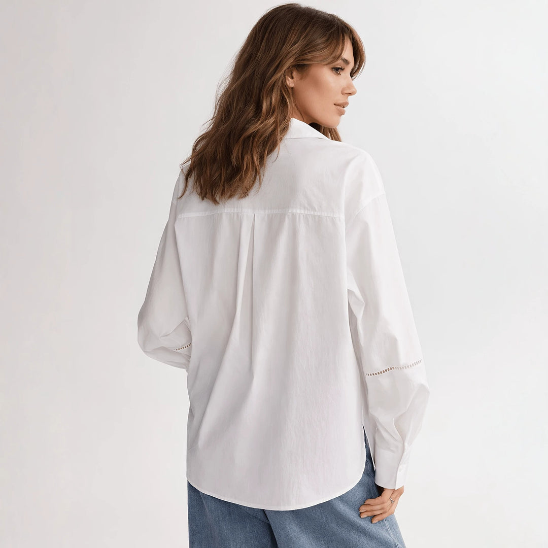 Ladies' Elegant Blouse with fine embroidery details Skjora
