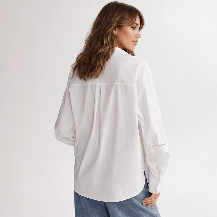 Ladies' Elegant Blouse with fine embroidery details Skjora
