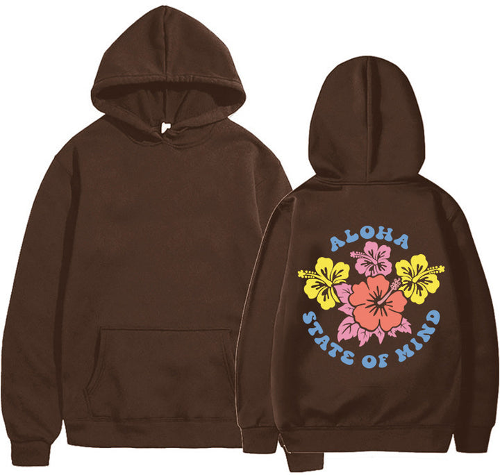 Kvinners hettegenser med blomster aloha design og komfortabel passform Skjora
