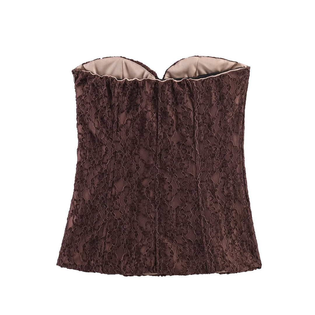 Dame blonde-bustier med forførende design og elegante detaljer Skjora