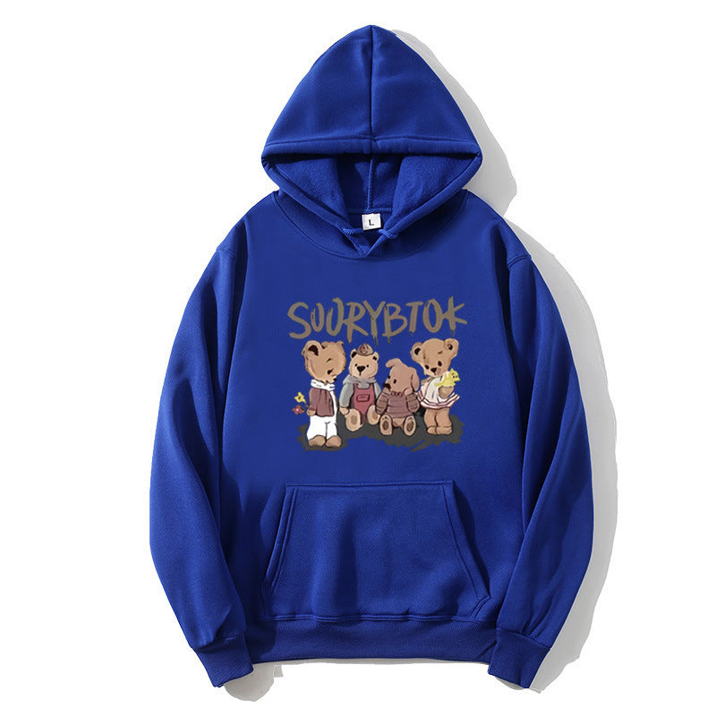 Damen Kapuzenpullover mit verspieltem Bärenmotiv Skjora