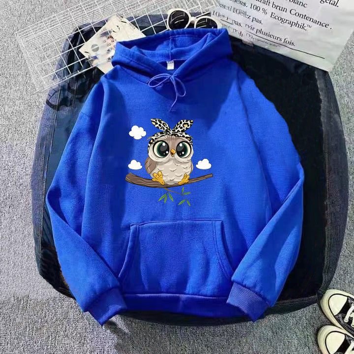 Damen Kapuzenpullover mit süßem Eulenmotiv Skjora