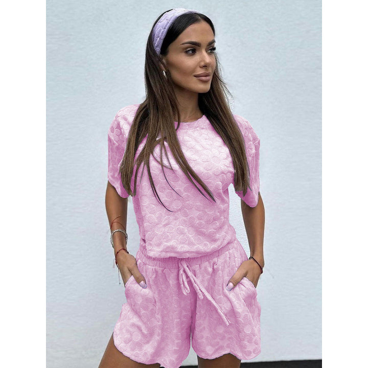 Dame Sporty To-delt Set med luftige Shorts og T-skjorte Skjora