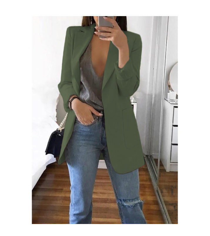 Dame elegant blazer med innsvingt snitt og praktiske lommer Skjora