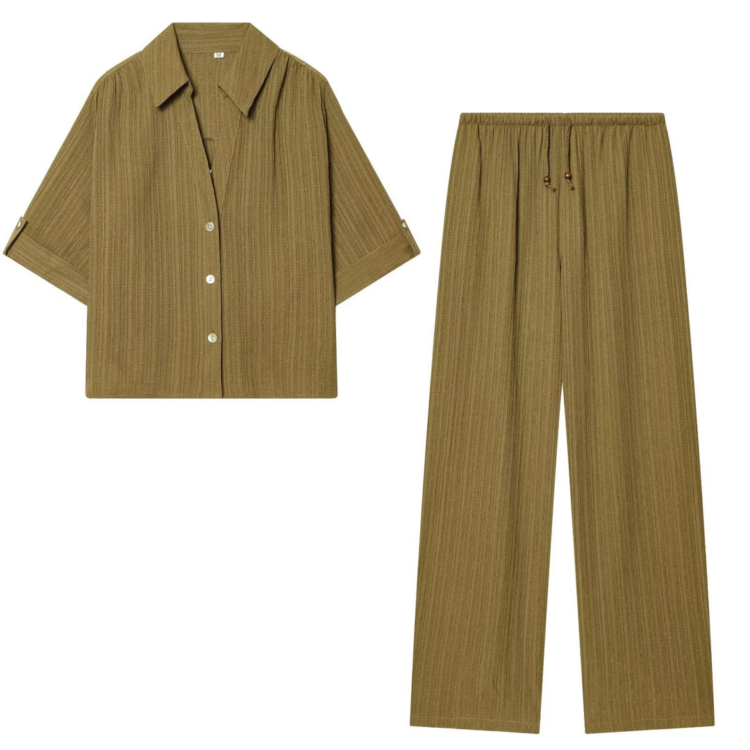 Dame casual bluse med strukturert stoff og overskårne skuldre Skjora