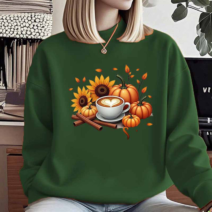 Dame sweatshirt med høstmotiv og spesiell trykk Skjora