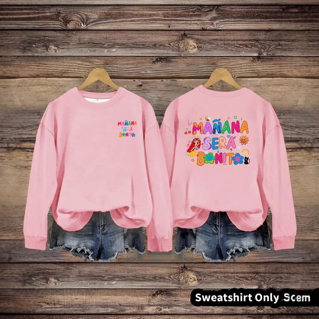Dame sweatshirt med lekent fargerikt trykk og avslappet passform Skjora