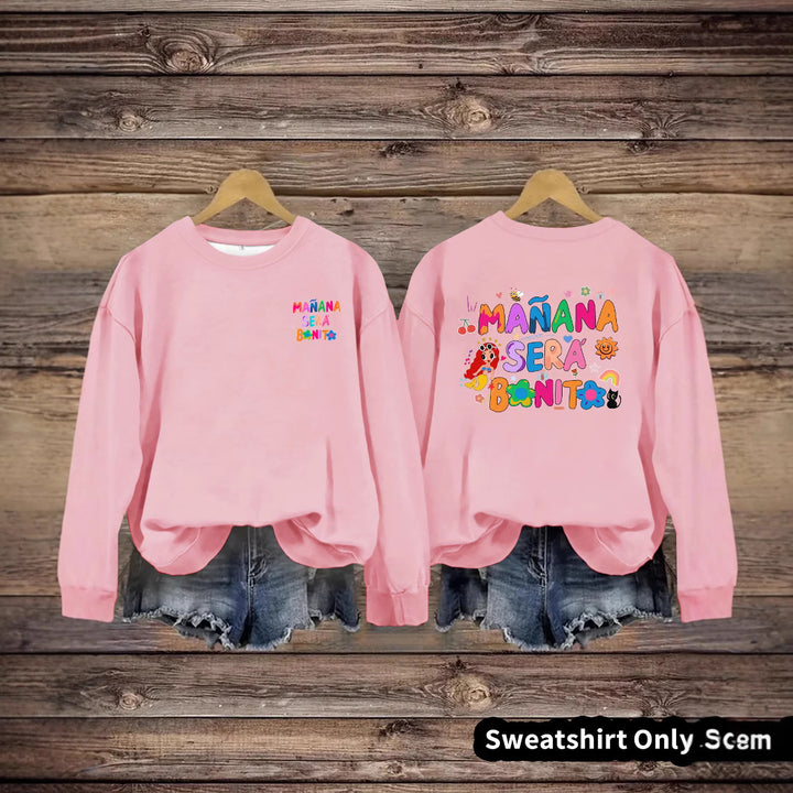 Dame sweatshirt med lekent fargerikt trykk og avslappet passform Skjora