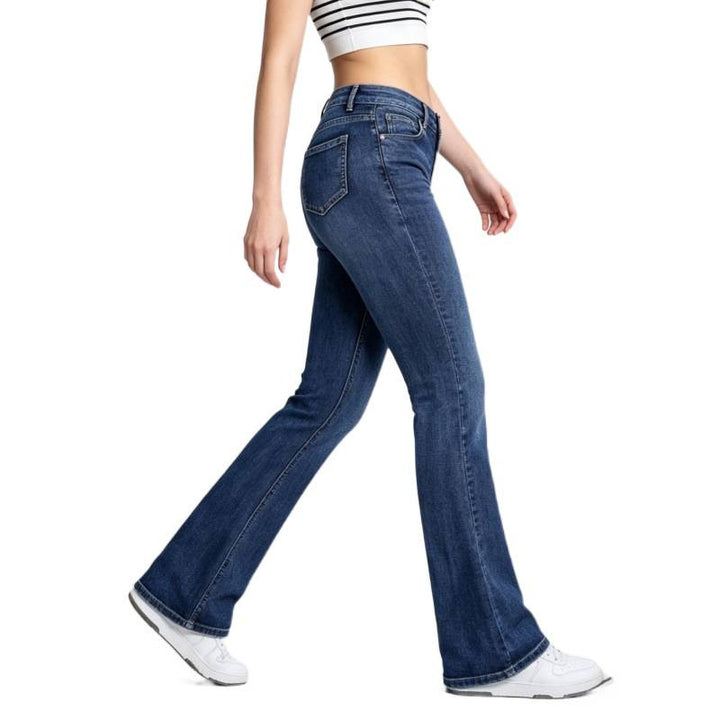 Damer Flared Jeans i klassisk 70-talls stil med høy midje Skjora