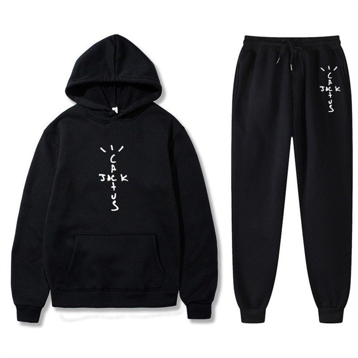 Damer Hoodie og Joggebukse Sett med Kreativ Skrift Skjora