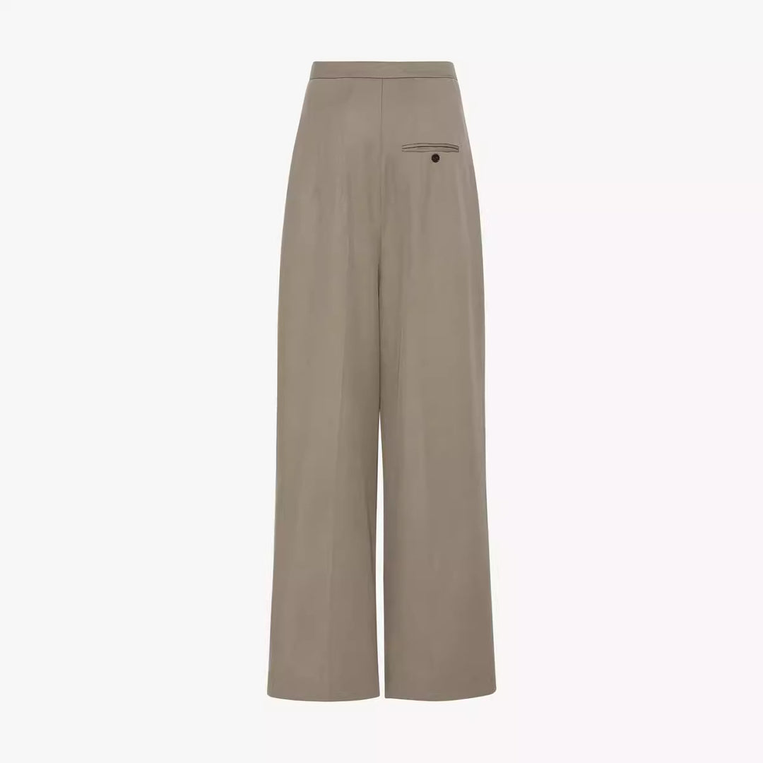Damer elegant høyt liv bukse med klassiske folder Skjora