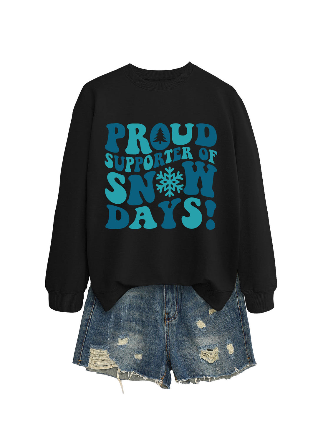 Dame sweatshirt med kreativt trykk og avslappet snitt Skjora