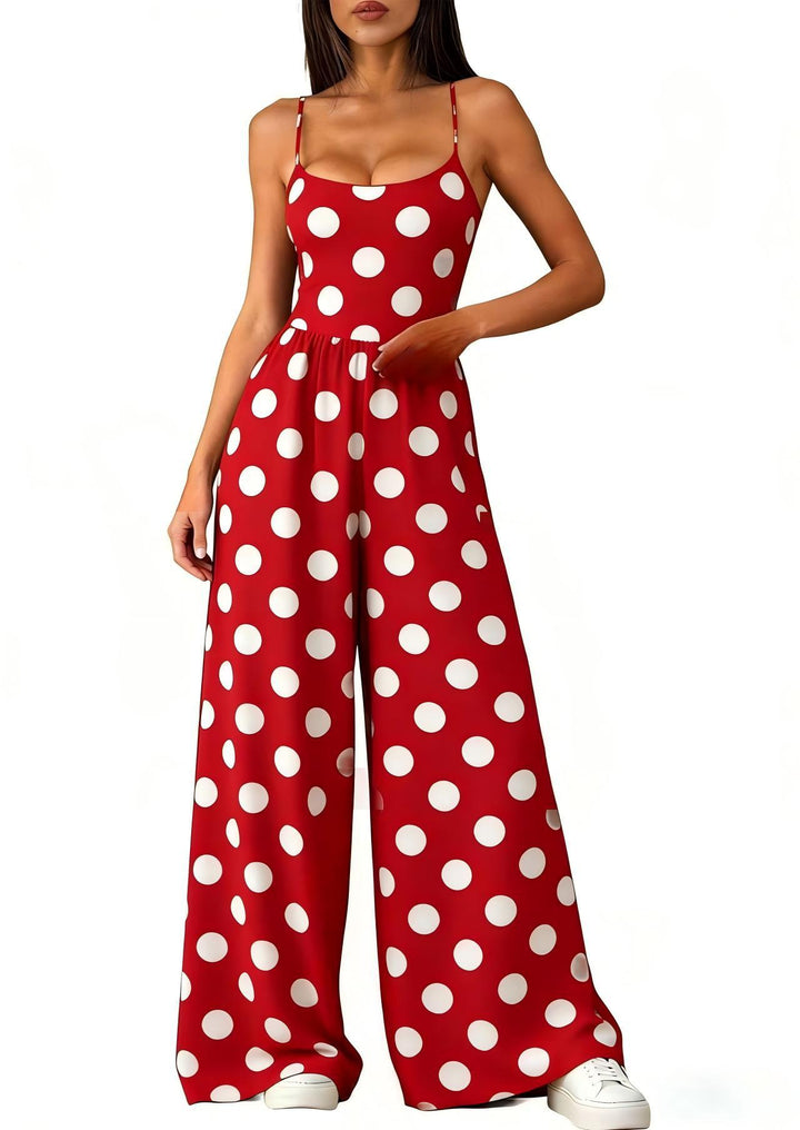 Damen Elegant Jumpsuit med geometrisk utskrift og brede ben Skjora