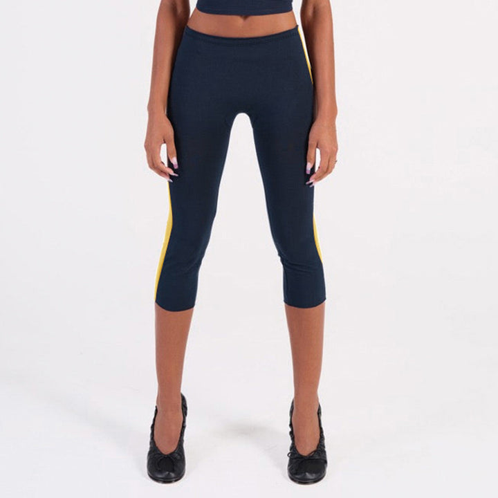 Damed Sporty 3/4-leggere med sidede kontraststriper Skjora