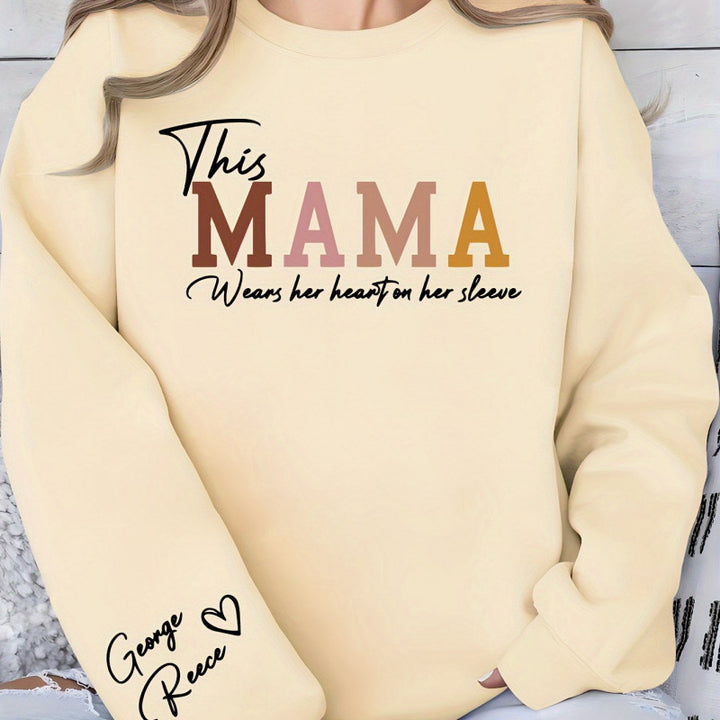 Dame sweatshirt med inspirerende mamma trykk og komfortabel passform Skjora