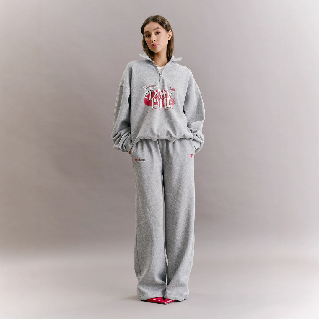 Kvinne casual sett med zip hettejakke og vide joggebukser Skjora