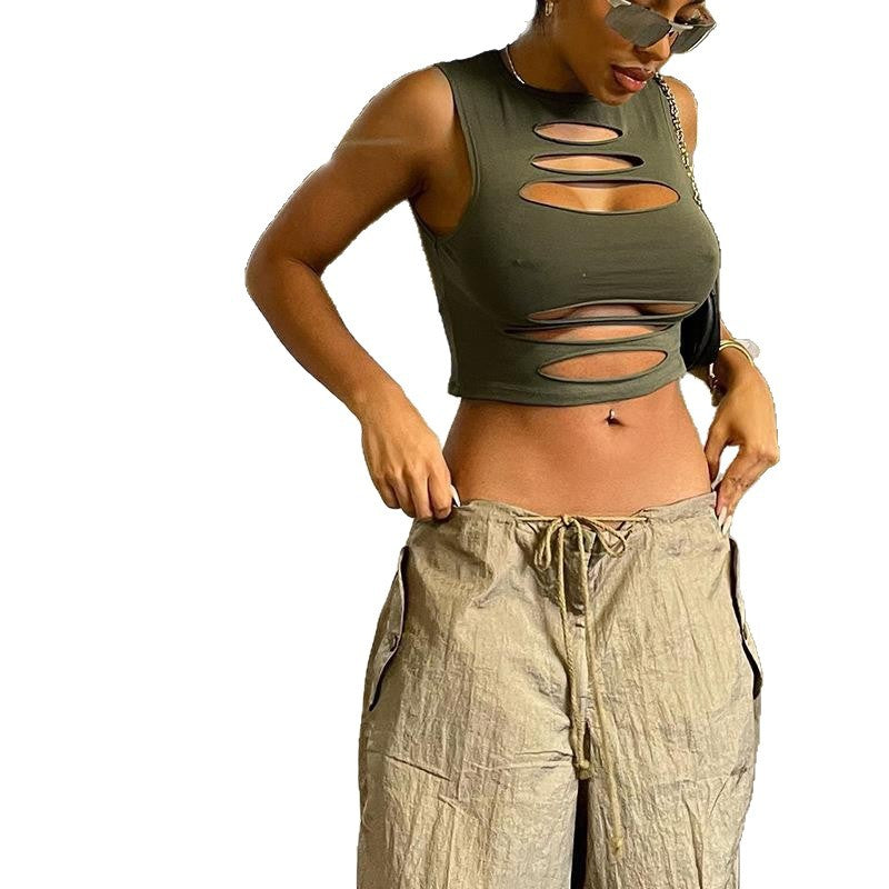 Damer Cut-Out Crop-Top Skjora
