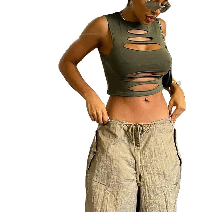 Damer Cut-Out Crop-Top Skjora