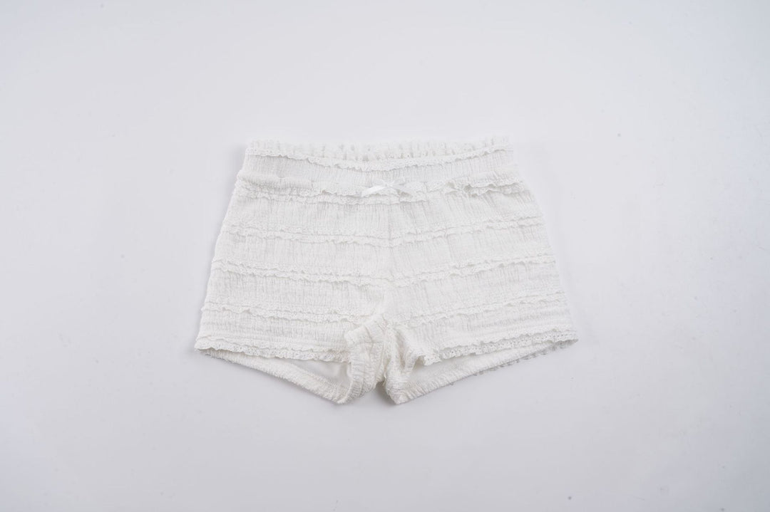 Dame trendy shorts med rysjedesign og elastisk linning Skjora