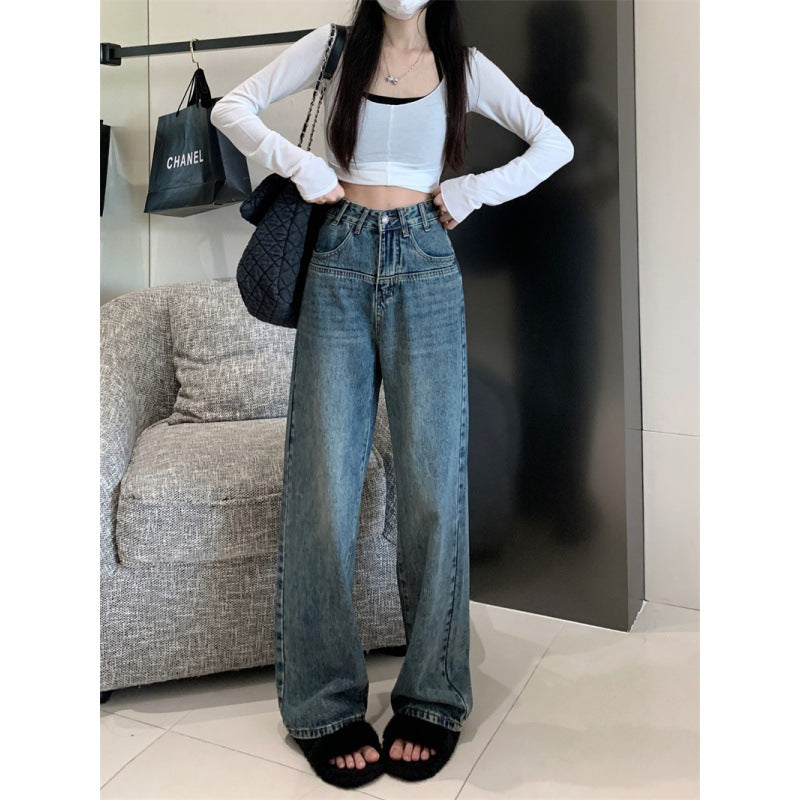 Kvinne's Bred Cut Vintage Jeans Skjora
