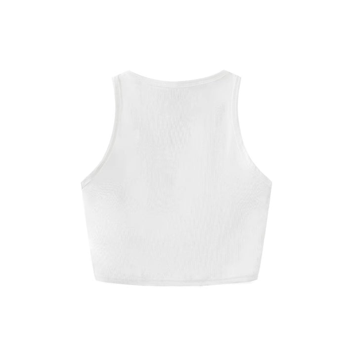 Dame Crop-Top med spennende hjerte-motiv og moteriktig tekst Skjora