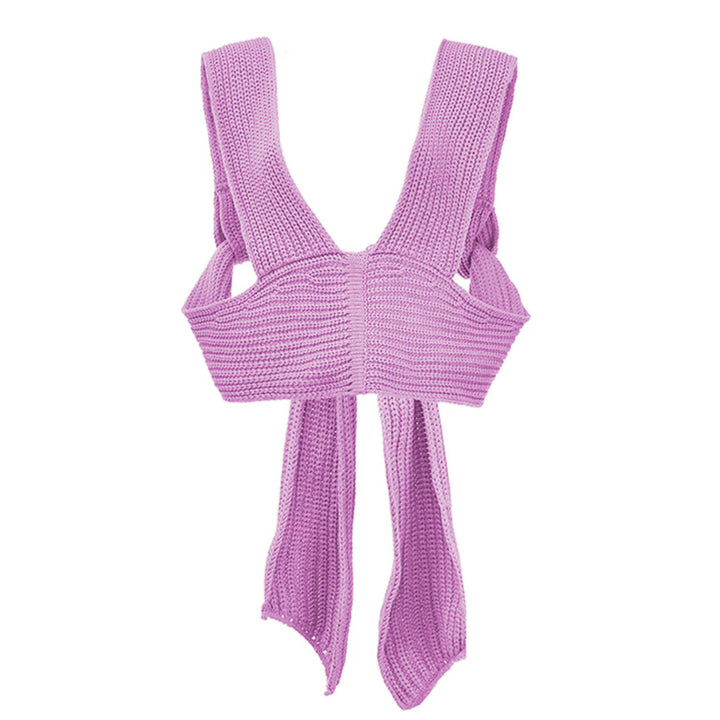 Damer strikket Crop-Top med raffinerte ryggdetaljer Skjora