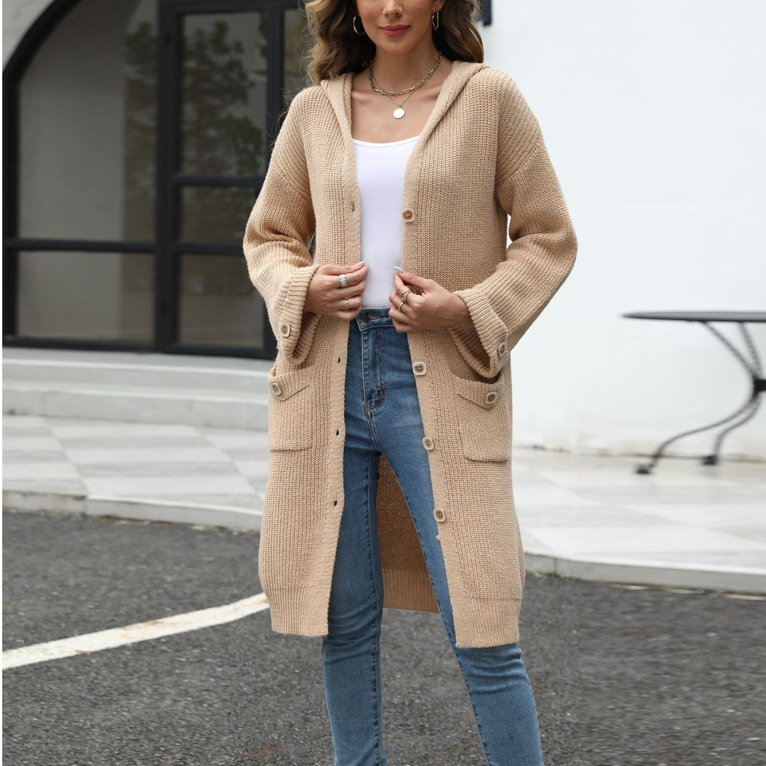 Kvindernes bløde strik cardigan med fashionable knapdetaljer Skjora