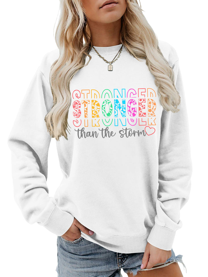 Dame sweatshirt med motivasjons skriftnotater og avslappet passform Skjora