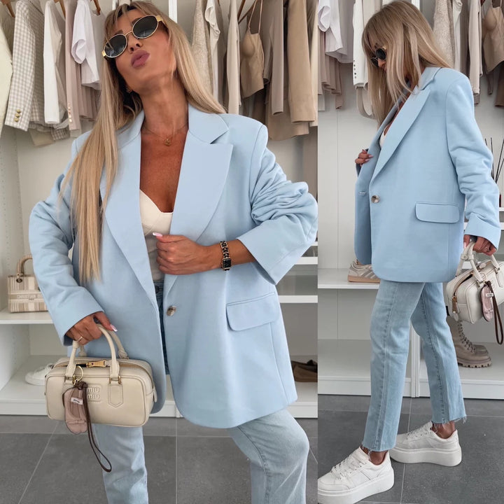 Kvinner oversized blazer med praktiske lommer og moderne snitt Skjora