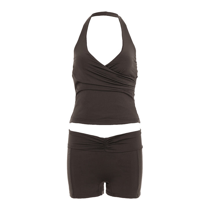 Dame sporty bikini-set med stilfull skjæring og justerbare stropper Skjora