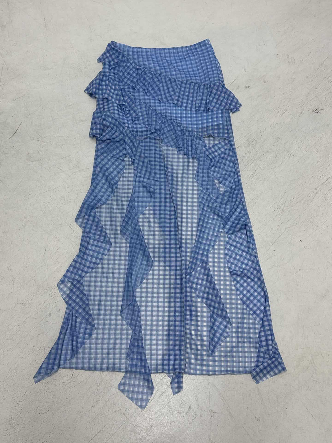 Women's maxi skirt with ruffle details and gingham pattern Skjora
