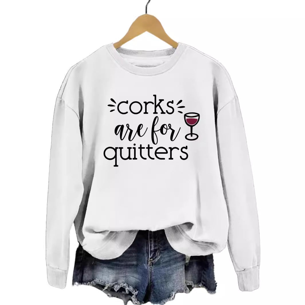 Dame sweatshirt med kreativt slogan og avslappet snitt Skjora