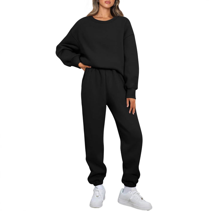 Kvinnors bekväma fritidsdräkt med oversized snitt och elastisk midja Skjora