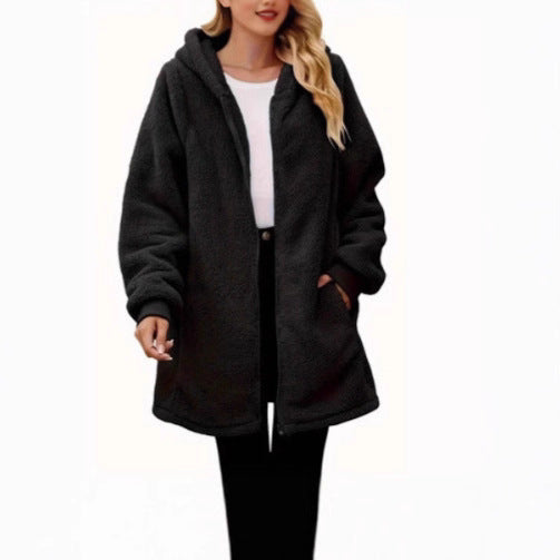 Women's Fleece Jacket with Pockets and Hood Skjora
