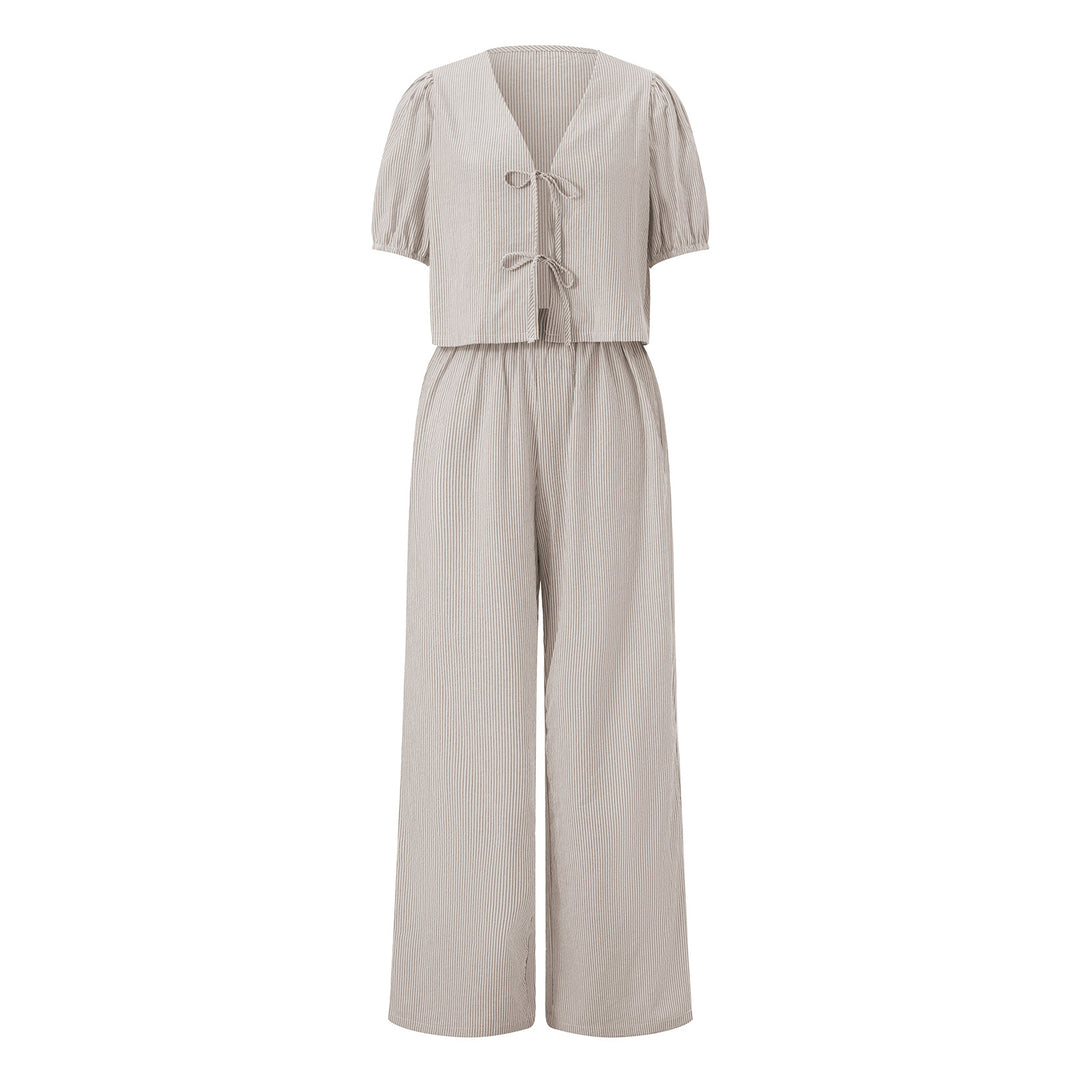 Dame luftig sommer-jumpsuit med rynkeding