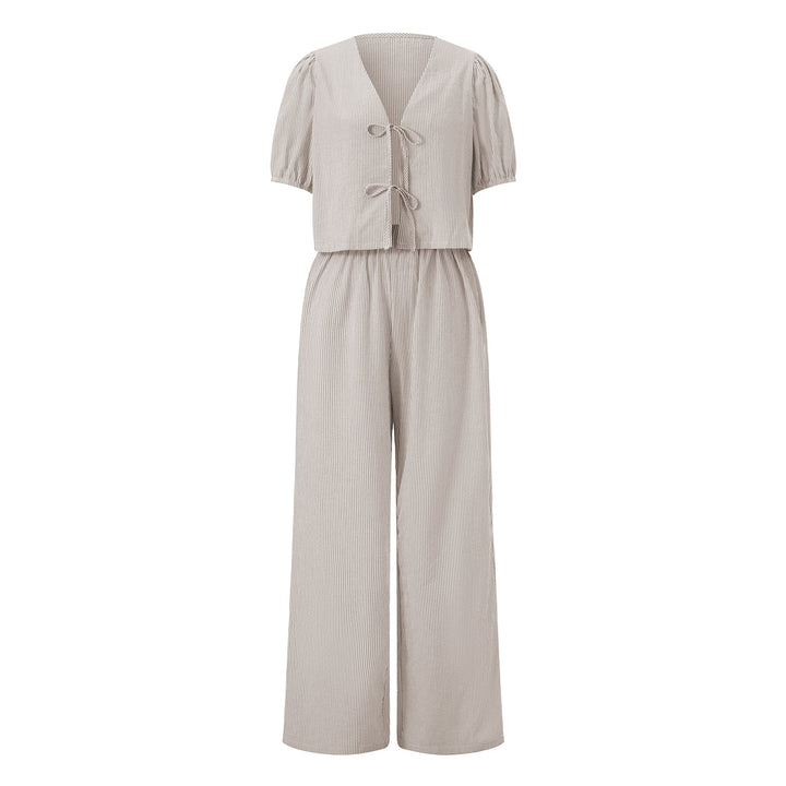 Dame luftig sommer-jumpsuit med rynkeding