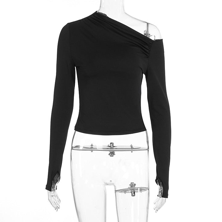 Damer Elegant asymmetrisk langermet topp Skjora