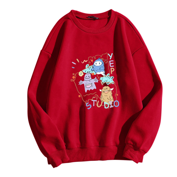 Dame casual sweatshirt med kreativ grafikkdesign skjorte