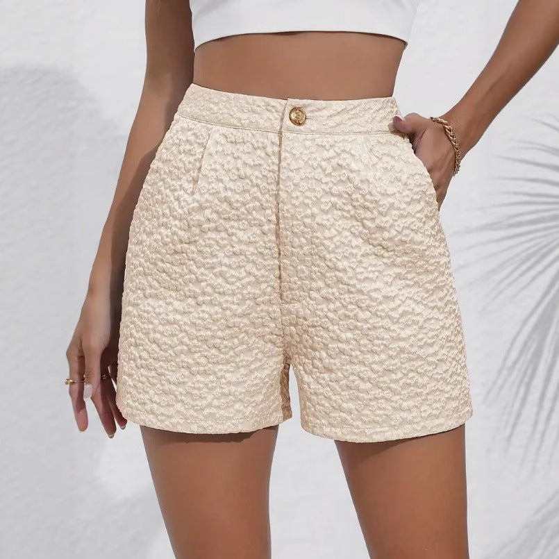Dame shorts med strukturert stoff Skjora