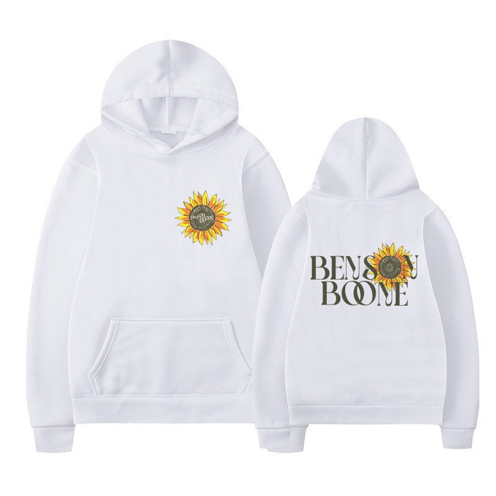 Dame hoodie med blomster grafisk design Skjora