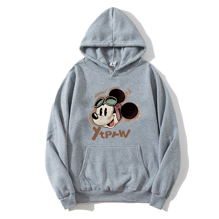Dame hette hettegenser med kreativt Mickey Mouse-motiv Skjora