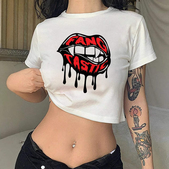 Dame Crop-T-skjorte med sportslig Los Angeles-design Skjora